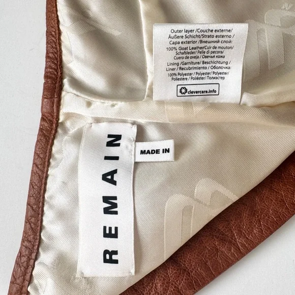 REMAIN Jules Strapless Cropped Leather Top in Brown Size 0 - Picture 4 of 7